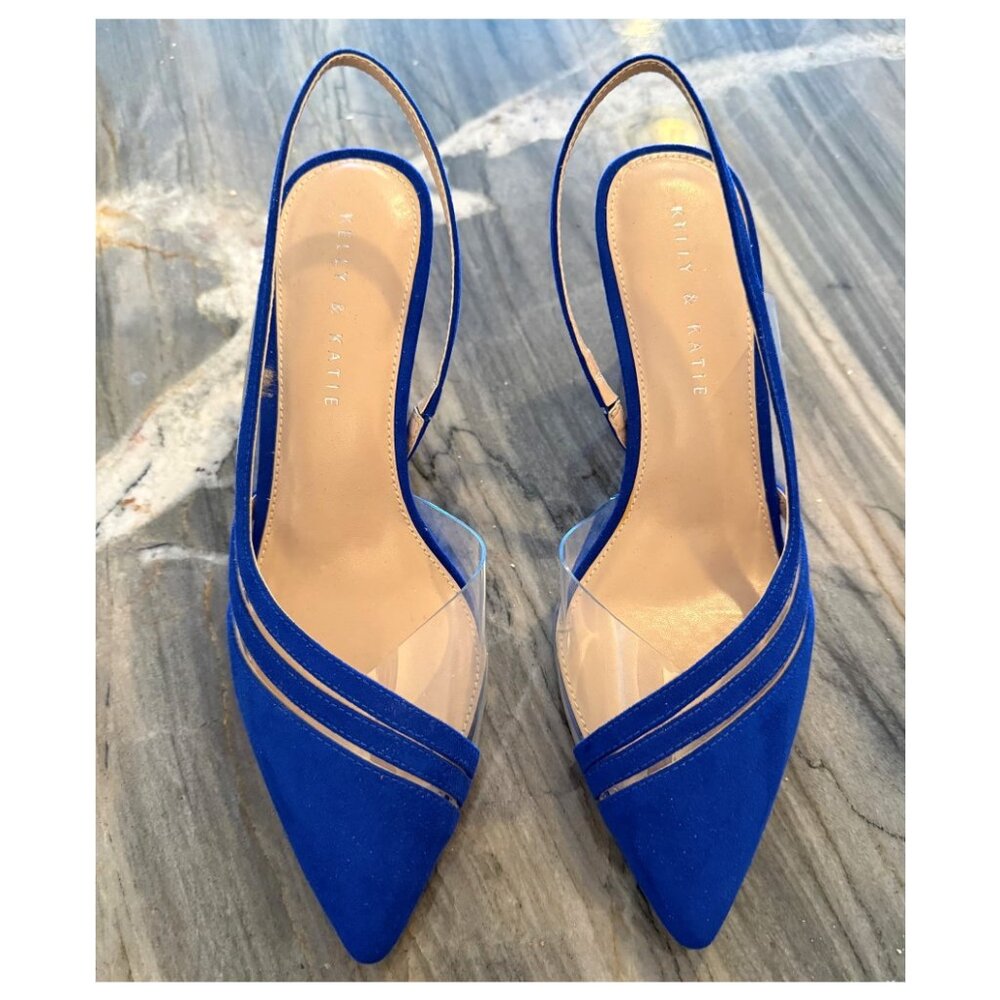 Kelly & Katie Cobalt Blue Suede Slingback Pumps NWOB - SZ 9 1/2